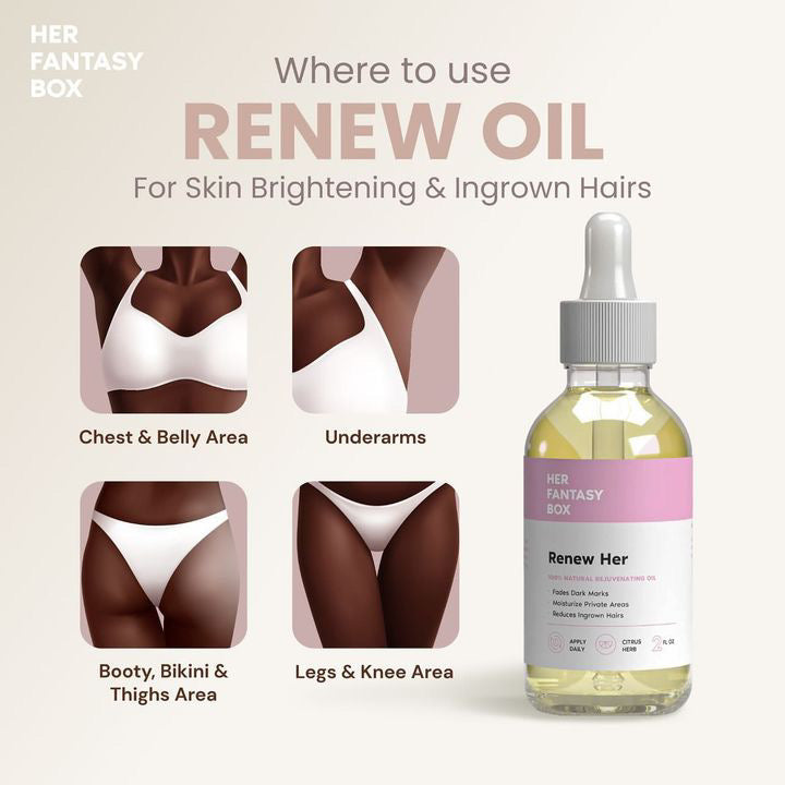 Her Fantasy Box Renew Her Booty & Kitty Oil - 3 pk